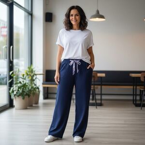 Modern Soul Women’s 1X Navy Stretch Pants Side Pockets 31in Inseam 18.5 Waist